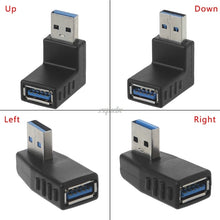 Load image into Gallery viewer, 90 Degree Left Right Angled USB 3.0 A Male To Female Adapter Connector For Laptop PC  Z07 Drop ship