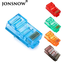 Load image into Gallery viewer, JONSNOW 20/50/100PCS RJ45 Ethernet Cables Module Plug Network Connector RJ-45 Crystal Heads Cat5 Color Cat5e Gold Plated Cable