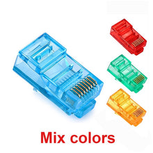 Load image into Gallery viewer, JONSNOW 20/50/100PCS RJ45 Ethernet Cables Module Plug Network Connector RJ-45 Crystal Heads Cat5 Color Cat5e Gold Plated Cable