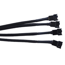 Load image into Gallery viewer, High Quality 4 Pin Pwm Fan Cable 1 To 2/3/4 Ways Splitter Black Sleeved 27cm Extension Cable Connector 4Pin PWM Extension Cables